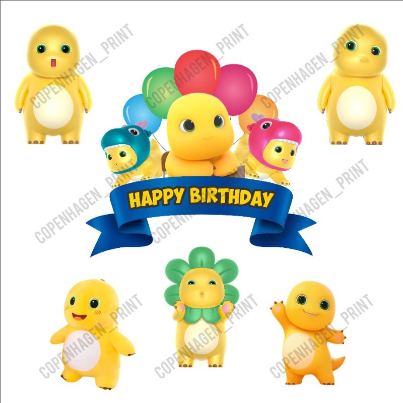 Jual Topper Kertas NAILONG DINO KUNING Kue Ulang Tahun / Birthday Cake ...