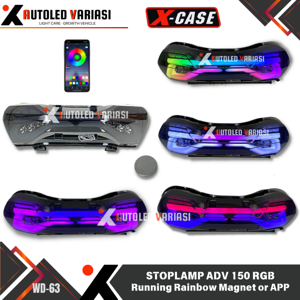Jual Lampu Stop ADV 150 ADV 160 RGB Running App or Magnet Stoplamp ADV ...