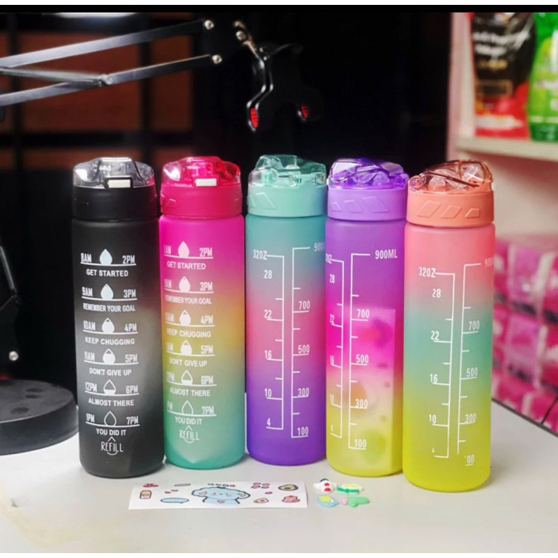 Jual Botol Motivasi Gradasi Pastel 1Liter Botol Viral | Shopee Indonesia