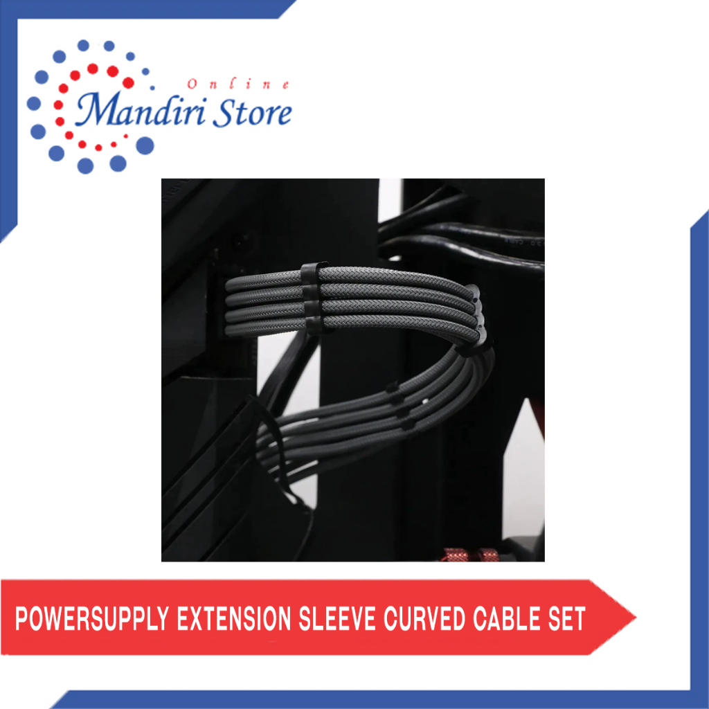 Jual Power Supply Extension Sleeve Cable Curved Set | Shopee Indonesia