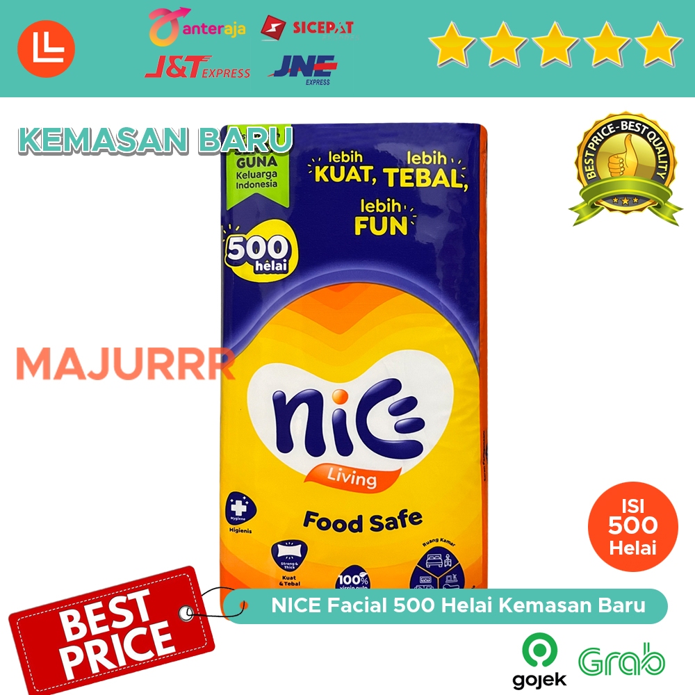 Jual Tissue NICE Facial 500 Helai 2 Helai Per Lembar Kemasan Baru NICE ...
