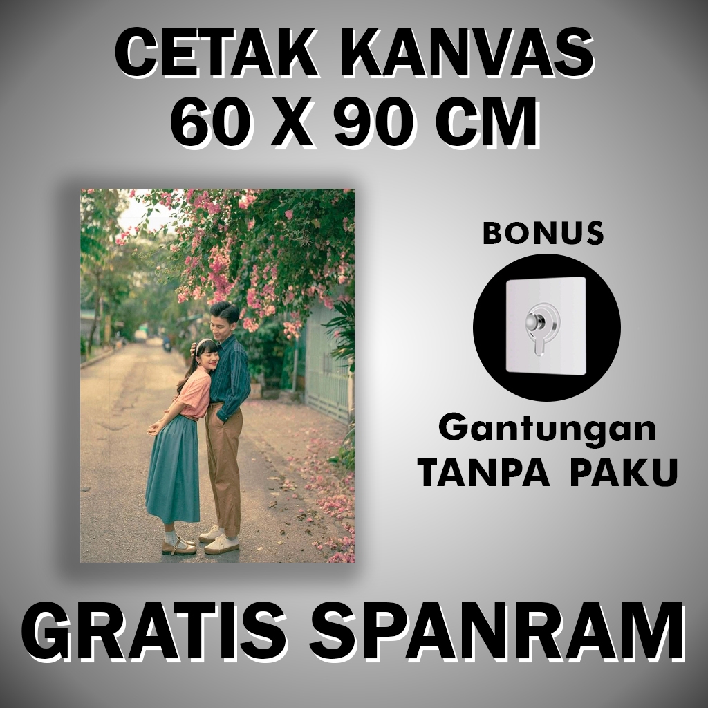 Cetak Foto Kanvas/Canvas Photo Print 60x90 Cm (Gratis Gantungan Tanpa Paku)