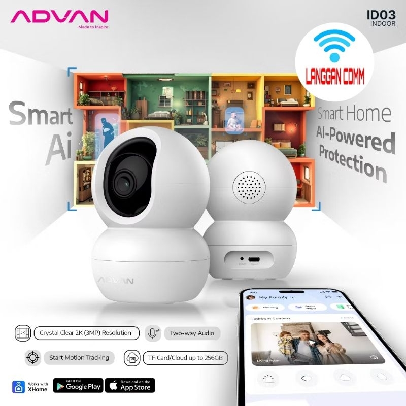 Jual Advan CCTV ID3 Smart IP Cam Indoor Baby Cam Advan | Shopee Indonesia