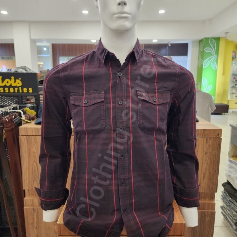 Cardinal Jeans Plaid Print Kemeja Pria main image 0
