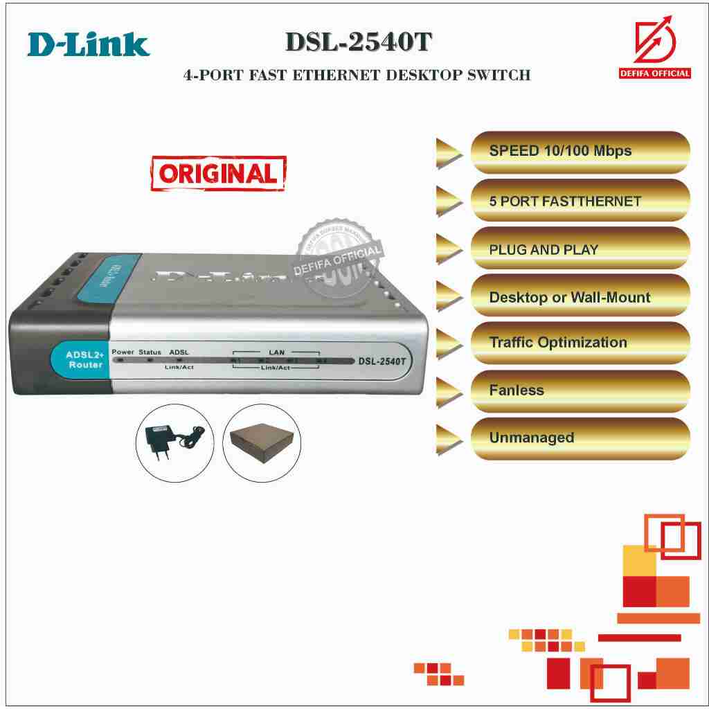 Jual D-Link DSL-2540T 4 Port FAST ETHERNE DESKTOP SWITCH | Shopee Indonesia