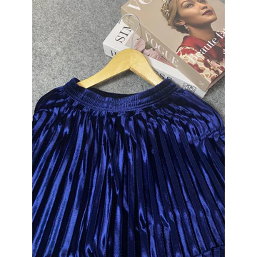 Zenna Rok Plisket Bludru Midi 7 8 Rok Bludru Dewasa Tanggung 7 8 Bludru Velvet Premium