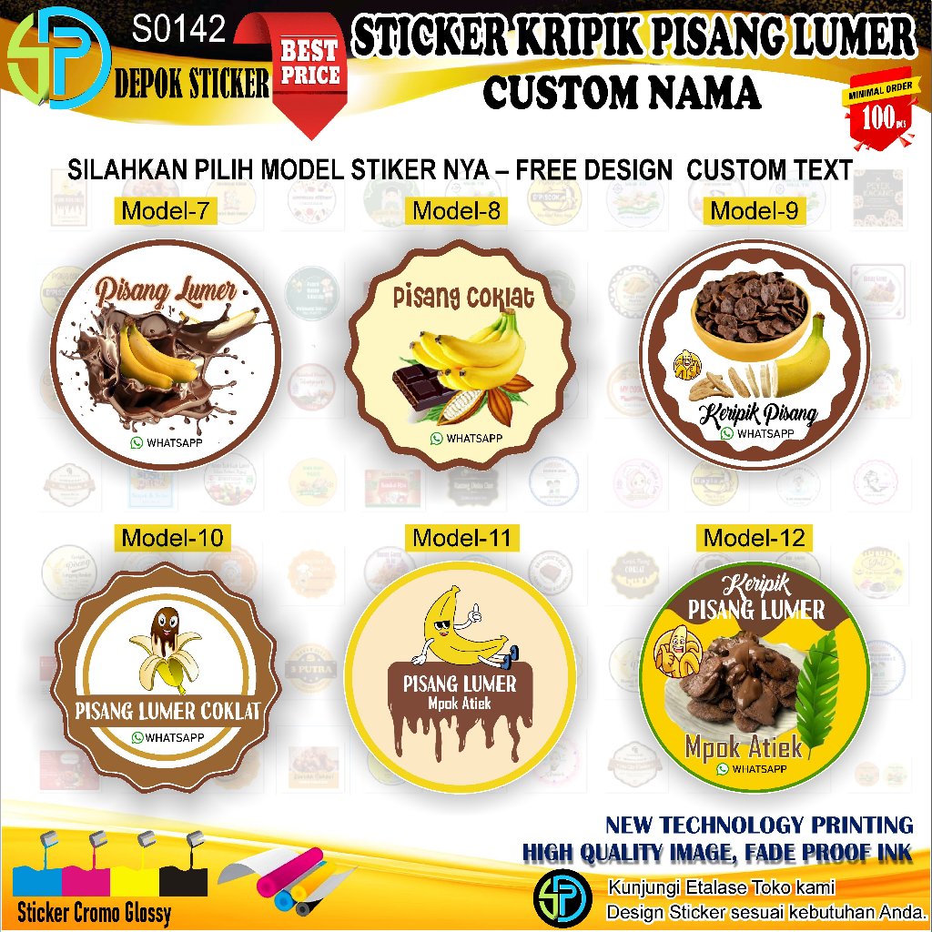 Jual CETAK STIKER Keripik pisang lumer custom nama | Shopee Indonesia