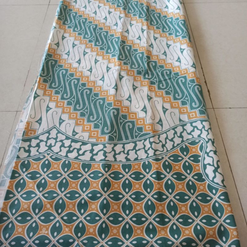 Jual kain batik printing teteron rayon warna hijau kombinasi bahan ...