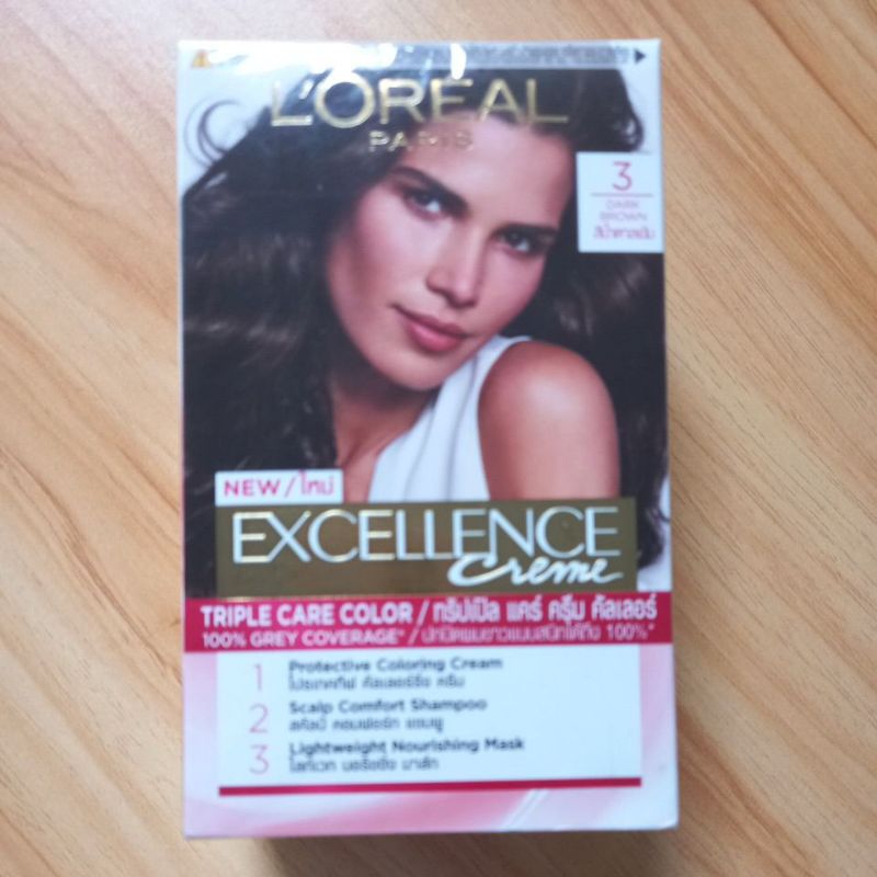 Jual L'Oreal Excellence Hair Color Creme 3 Dark Brown | Shopee Indonesia