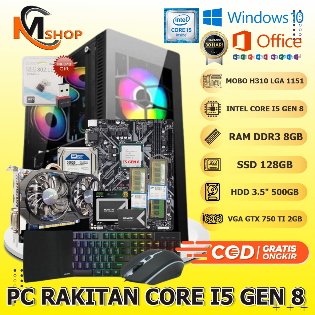 Jual PC Rakitan PC Komputer Gaming dan Design Intel Core i5 Gen 8 | 8GB ...