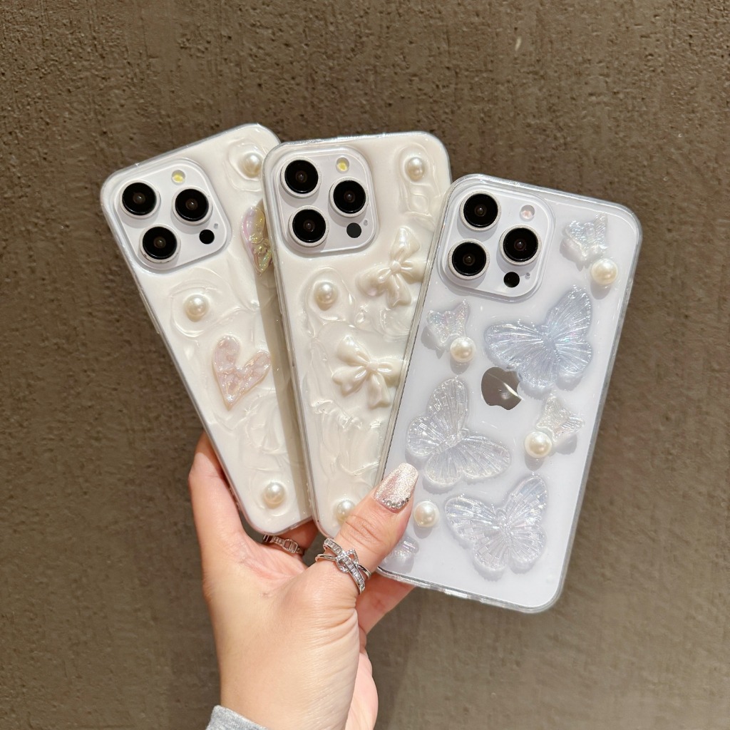 Jual New! 3d White Sand Ribbon Butterfly Love Case - Hardcase/Casing Hp ...