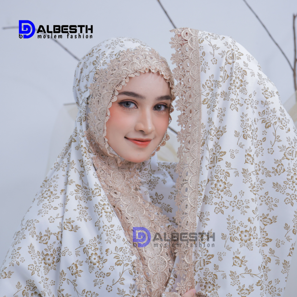 ALBESTH - mukena dewasa premium katun foil gliter renda mewah