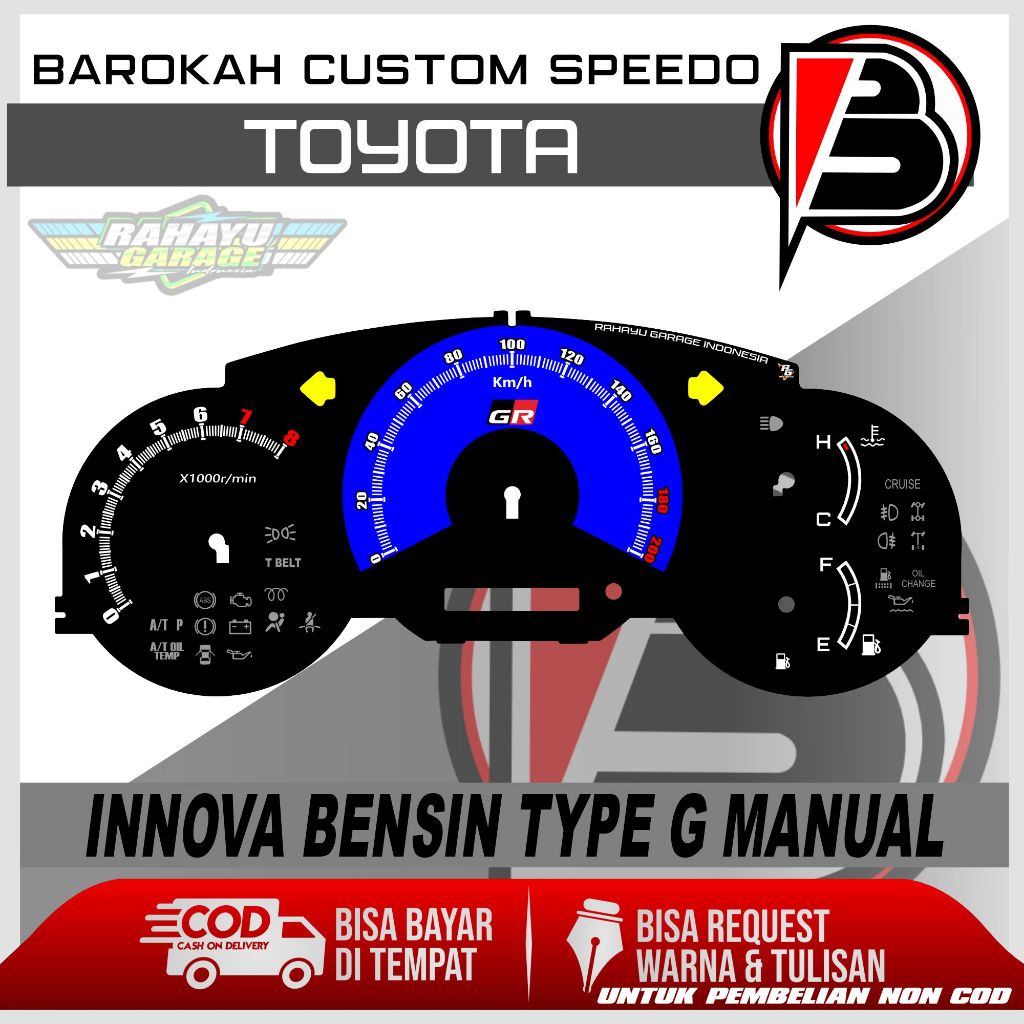 Jual PAPAN SPEEDOMETER CUSTOM INNOVA OLD BENSIN TYPE G MANUAL DAN MATIC ...