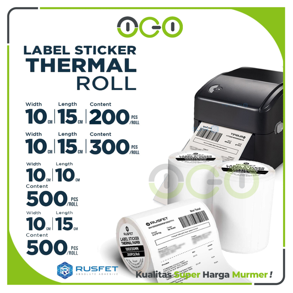 Jual Sticker Paper Label 10cm x 15cm - 500 Pcs Thermal Kertas Termal ...