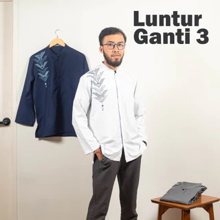 Al Jabari - Baju Koko Pria Dewasa Bordir 1 Sisi Lengan Panjang Lengan Pendek Katun Premium