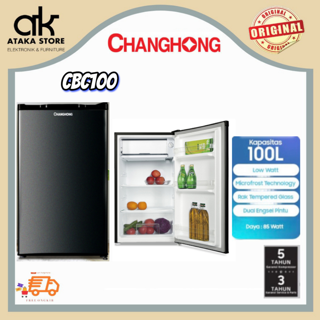 Jual KULKAS CHANGHONG 1 PINTU CBC100 100LITER LOW WATT HALOGEN LED ...