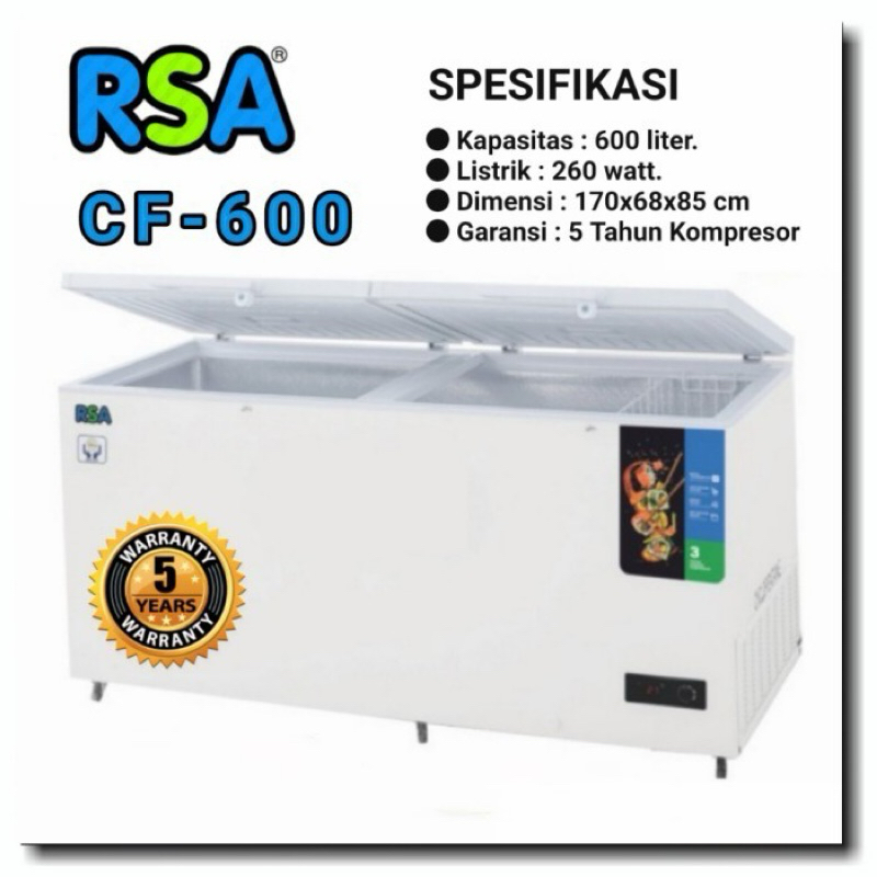 Jual Rsa Cf-600H Chest Freezer / Cf 600 H Freezer Frozen Food ...