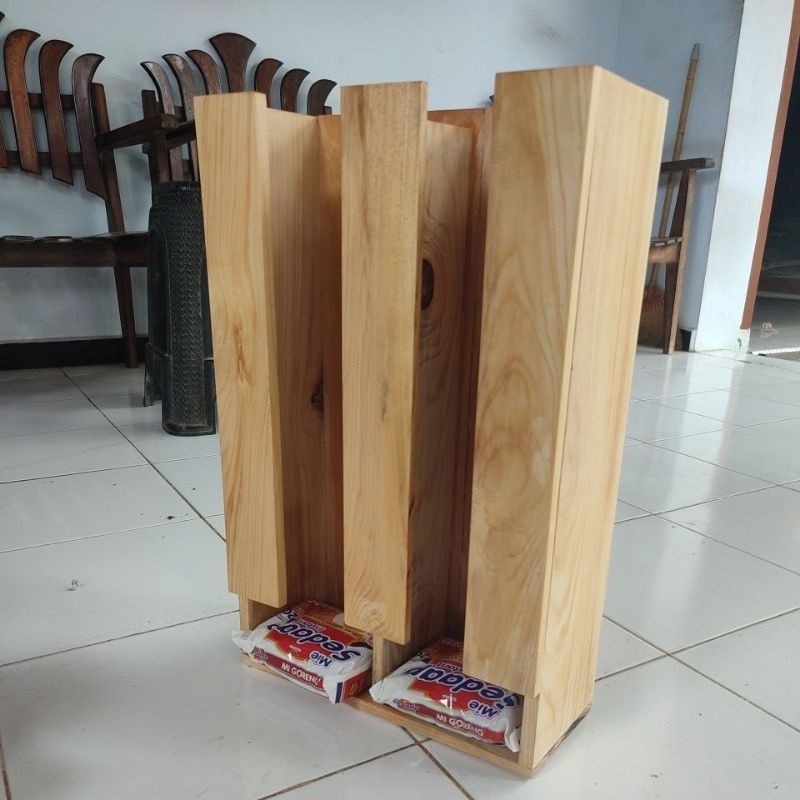 Jual Rak wadah mie instan | rak kayu tempat mie Wadah Mie Instan Rak ...