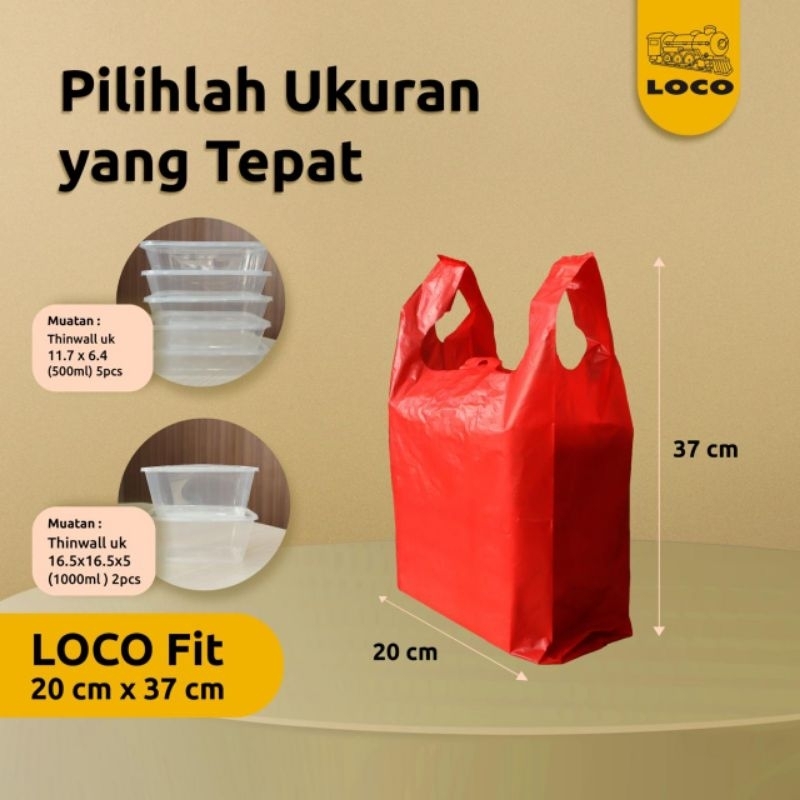 Jual Plastik HD Loco FIT Merah 20 / Kantong Kresek HDPE Tebal isi 40 ...