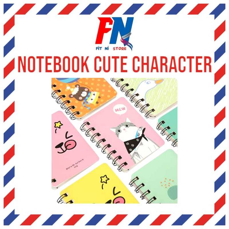 Jual Notebook Cute Character Portable / Buku Catatan Bergaris Mini ...