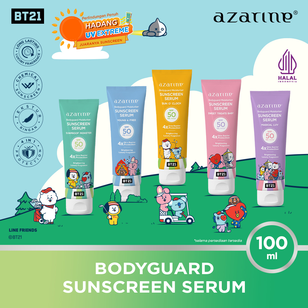 Jual EXP 2027 Sunscreen Azarine Body Guard Moisturizer Sunscreen Serum ...