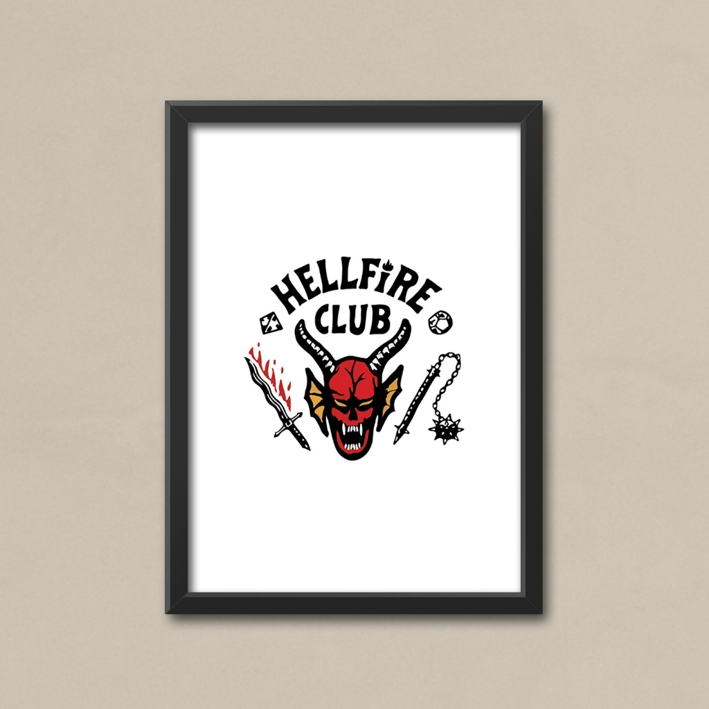 Jual Poster Dinding Stranger Things Hellfire Club Bingkai Frame / MOVIE ...