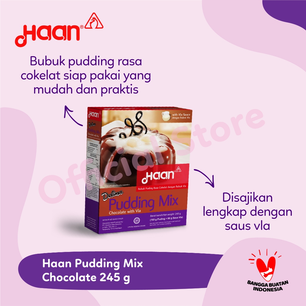 Jual HAAN DELIMA PUDDING CHOCOLATE 245gr - BAKING PREMIX FLOUR | Shopee ...