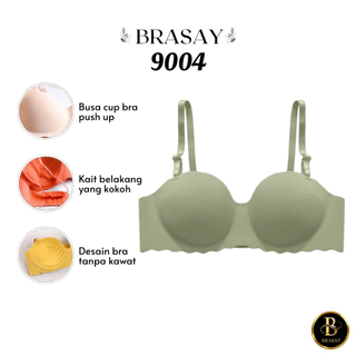 Brasay Japan Seamless Push Up Bra Wanita Tanpa Kawat 9004