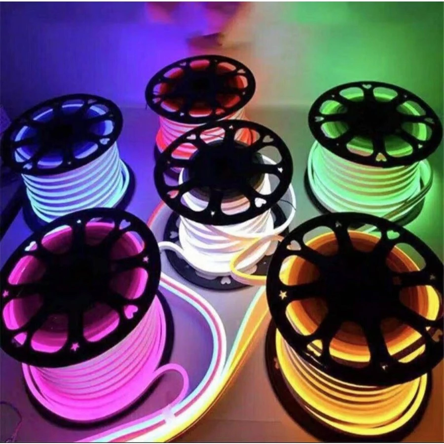Paket Lampu Neon Flex LED Neonsign 100 Meter Gratis 5 soket  Neonflex Selang Flexible AC 220V | AutoStock