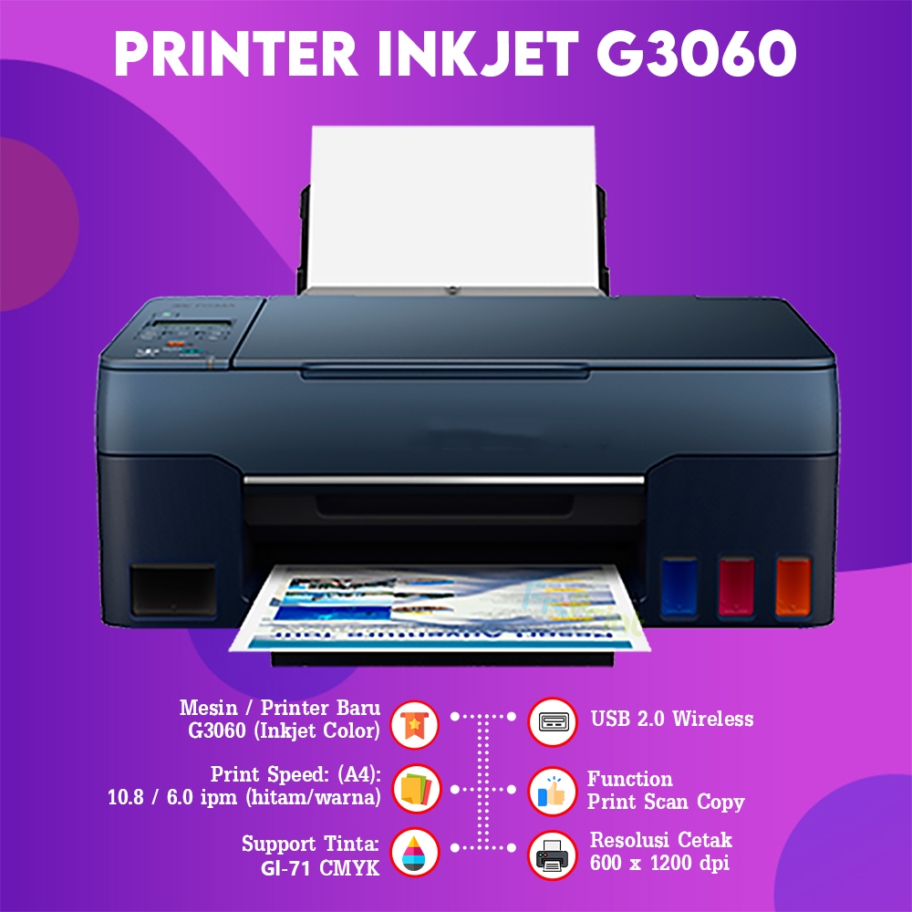 Jual FixPrint FixPrint Printer Pixma Canon G3060 Print-Scan-Copy WiFi ...