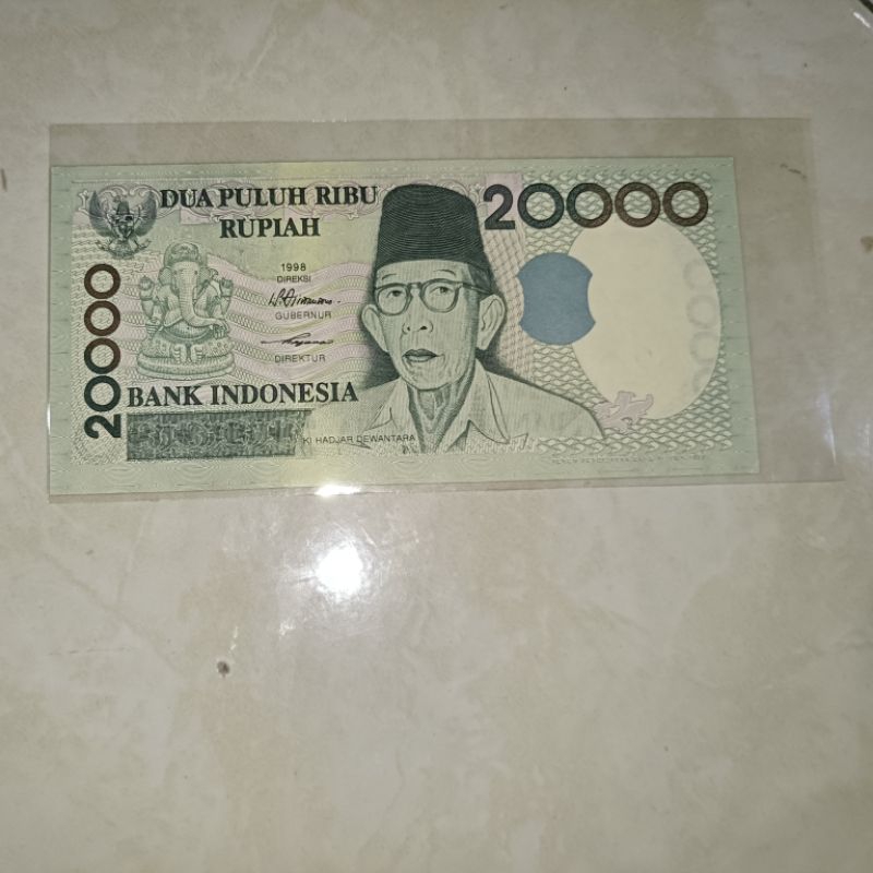 Jual uang 20000 / Dua puluh ribu rupiah Ki hadjar Dewantara tahun 1998 ...