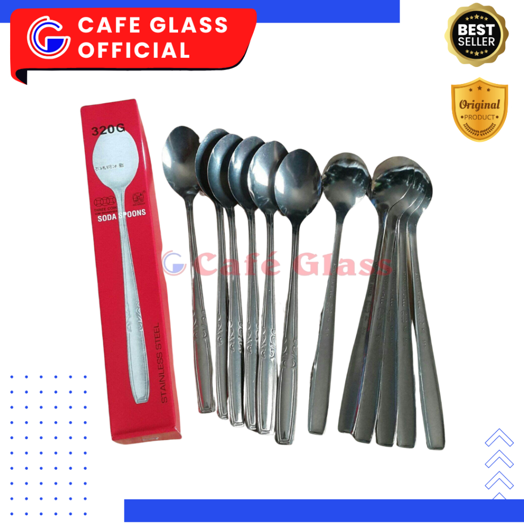 Sendok Es Teh Stainless-320-G-Sendok Stainless Panjang - Sendok Warung Kopi Selusin