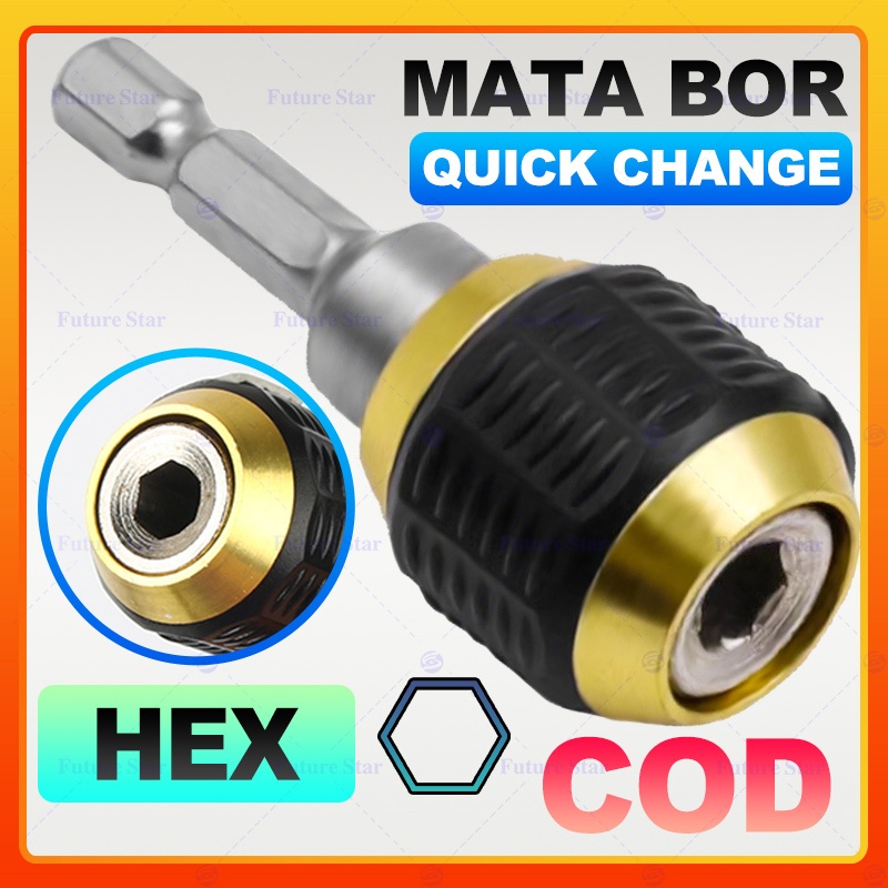 Jual Adaptor Mata Bor Quick Change Chuck Heksagonal 60mm Hex Shank Bit ...