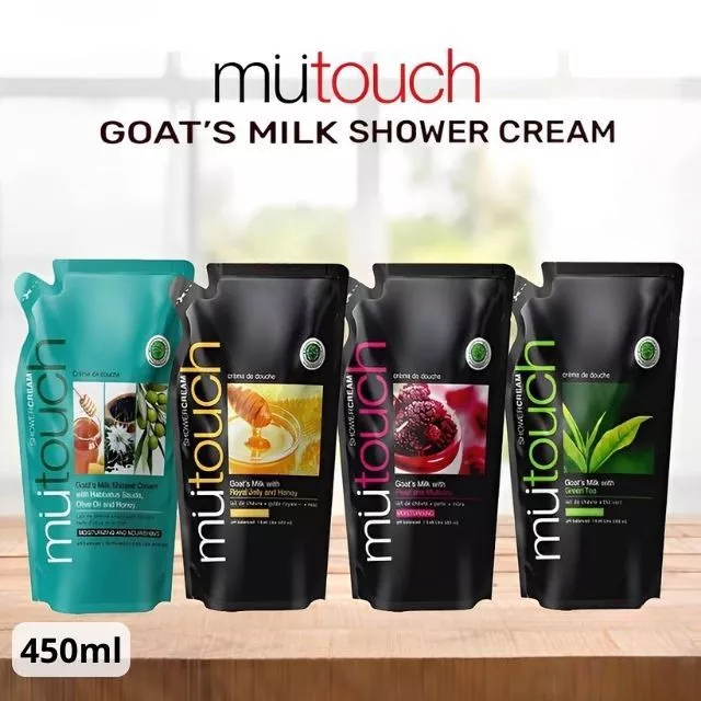 Jual MUTOUCH Goat's Milk Shower Cream Moisturising Pouch 450ml | Shopee ...