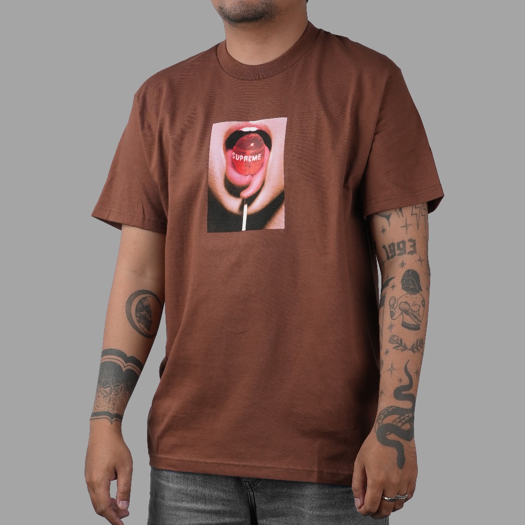 Jual Supreme Lolipop Brown Tee | Shopee Indonesia