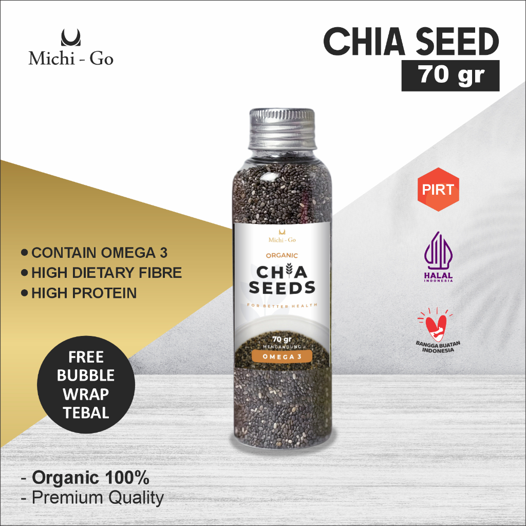 Jual Michigo Biji Chia Seed Organik 70 gram / Black Chia Seed Premium ...