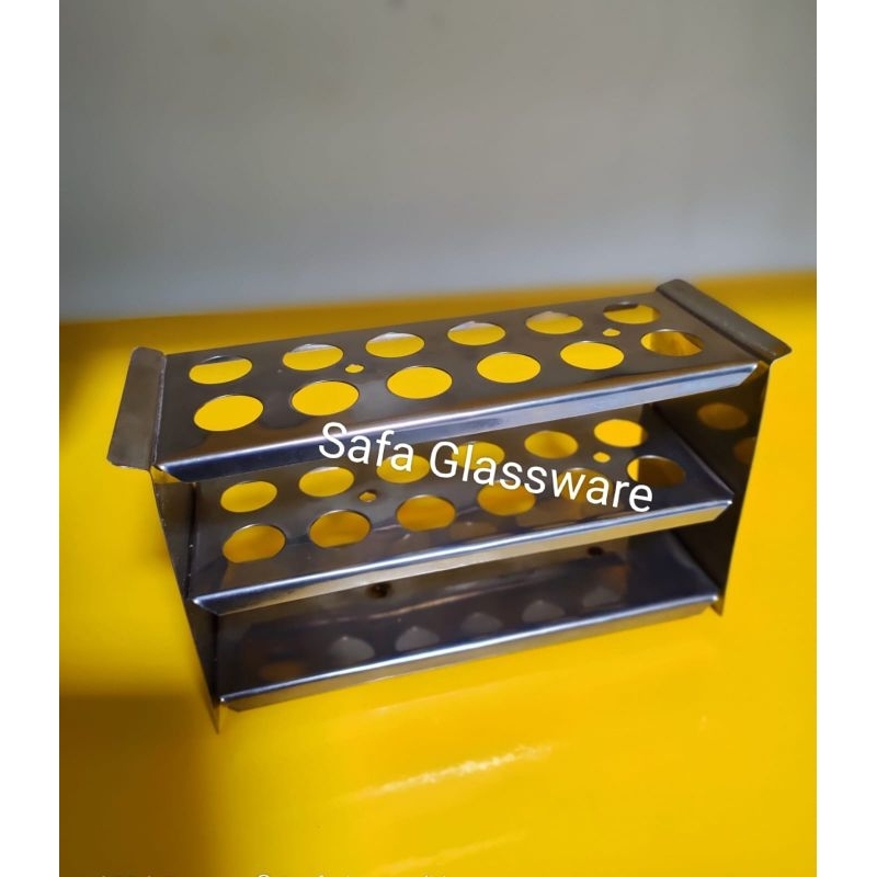 Jual Rak Tabung Reaksi Stainless/ Rak Test Tube Stainless 12 Lubang ...