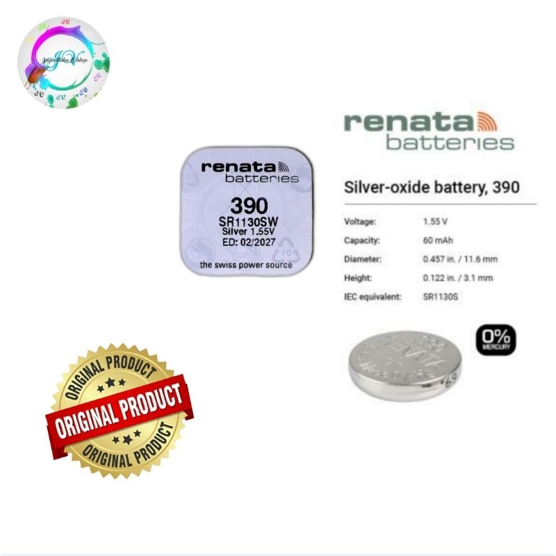 Jual Baterai 390 SR1130SW Renata Original Baterai Jam Tangan