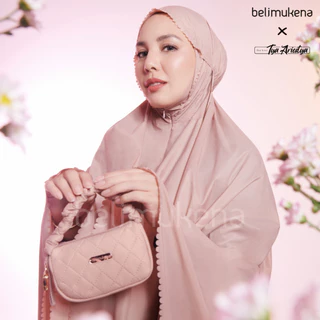 BELIMUKENA x TYA ARIESTYA - (FREE SAJADAH) Mukena Mini Parasut Premium Korea Daily Lasercut Travel Plain Ibu Kost Tya Ariestya