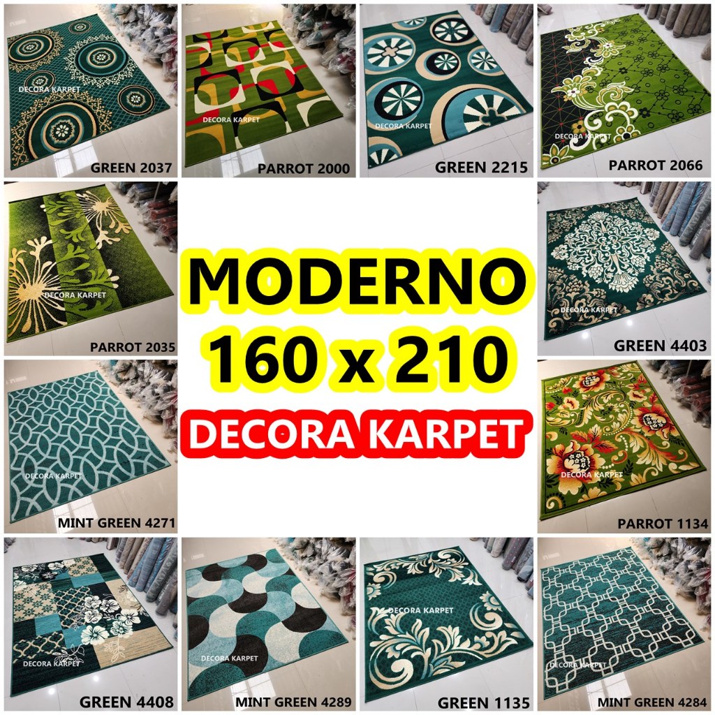 Jual DECORA Karpet Permadani MODERNO Ukuran Standar 160 x 210 cm Green ...