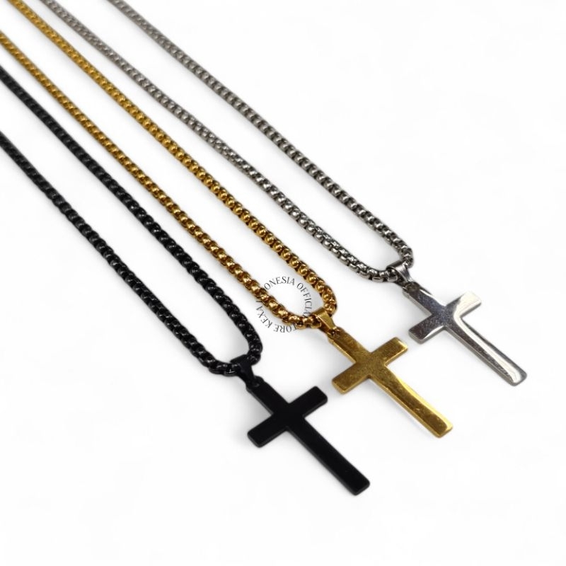 Jual KEXA - Kalung Titanium Salib Simple Anti Karat Untuk Pria dan ...