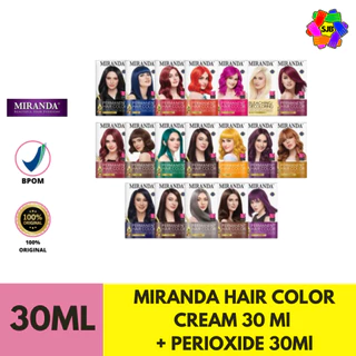 Miranda Hair Color Cream 30ml + Peroxide 30ml / Cat Rambut Permanent