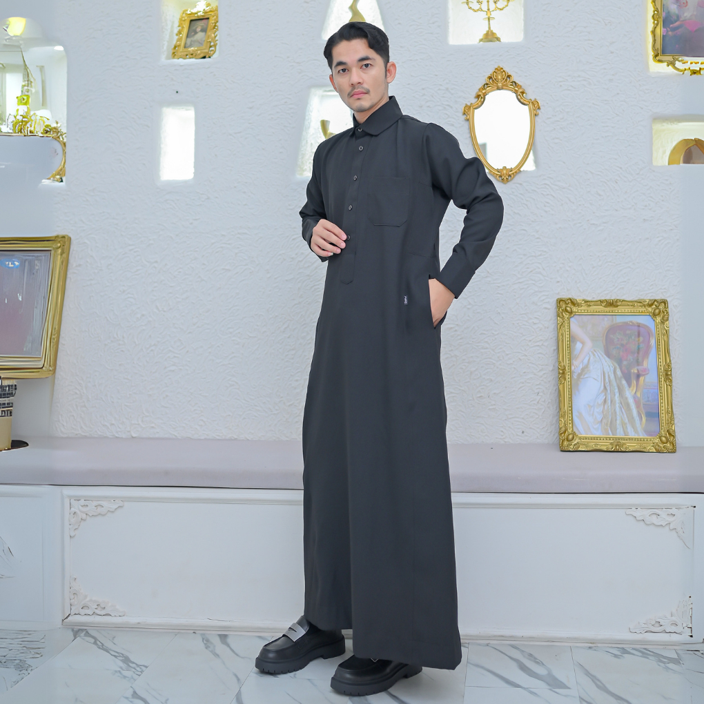 Jual Rev Thobe Jubah Gamis Pria Lengan Panjang Krah Jubah Arab Pria ...