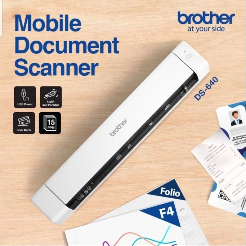 Jual BROTHER DS-640 Compact Mobile Document Scanner Portable ID Scan ...