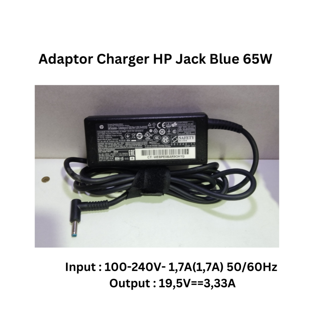 Jual Adaptor Charger Laptop HP Jack Blue 65W | Shopee Indonesia
