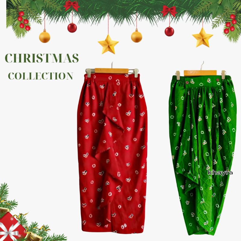 Jual Rok Natal Terbaru 2024 Rok Batik Jumputan Nuansa Natal | Shopee ...