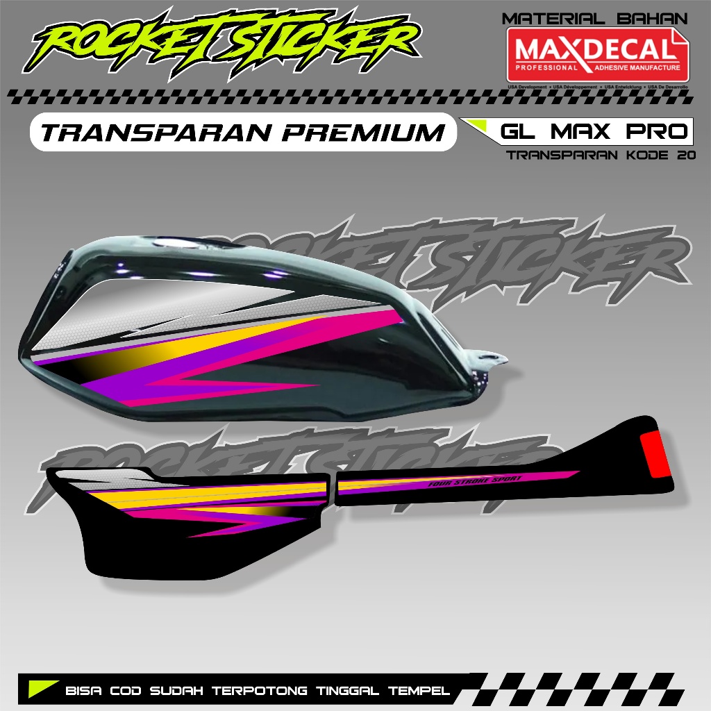 Jual Striping GL MAX PRO Variasi Stiker GL MAX PRO UV TRANSPARAN KODE ...