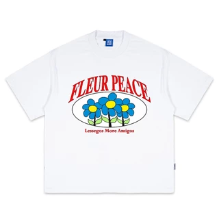 Lessegos Tshirt Oversize Putih Fleur Peace