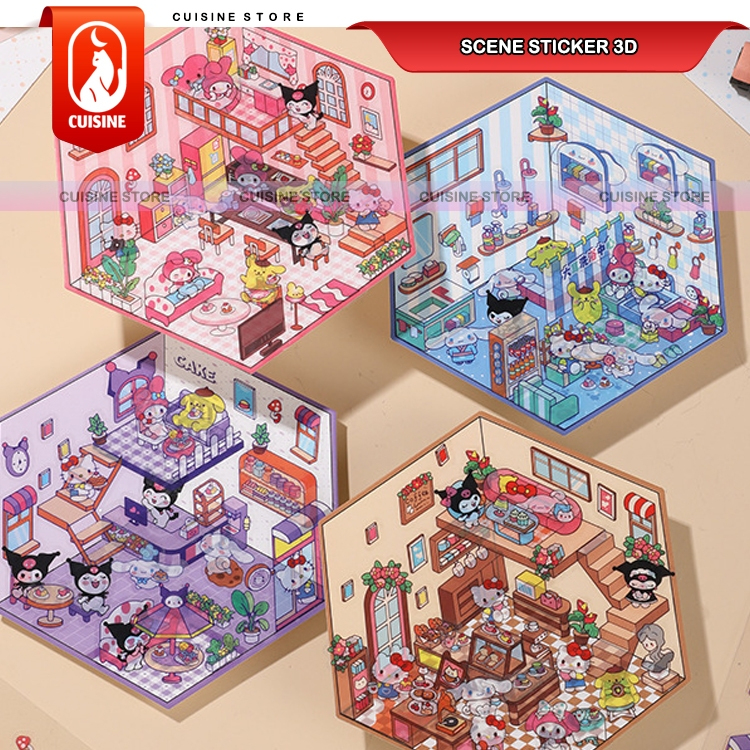 Jual Stickers 3D DIY Scene Rumah Kuromi Mainan Kreatif Satisfying ...