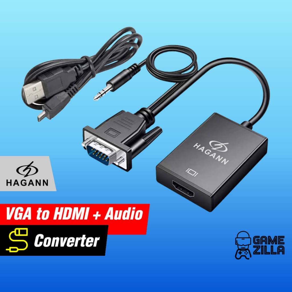 Jual Converter VGA to HDMI with Audio Kabel Konektor Konverter VGA